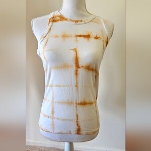 Everlane Brown And Cream Tie-Dye Tank Top